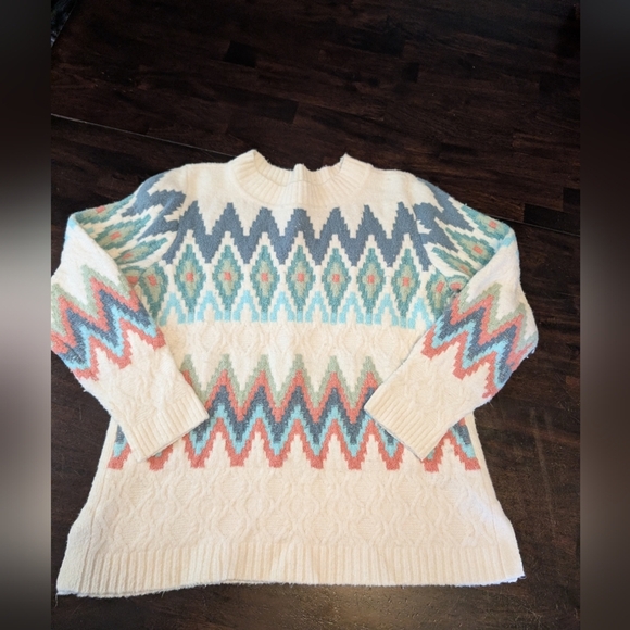 Talbots Sweaters - Talbots Wool Blend Fair Isle Chevron Sweater, Women's Medium Petite